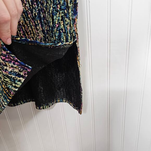 ASHRO Women's Metallic Printed Long Sleeve Midi Sheath Dress Size Medium Artsy - Picture 8 of 12